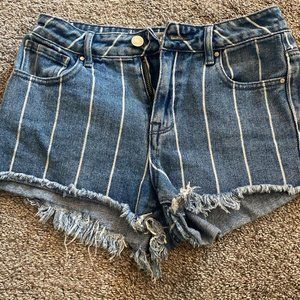 Pacsun pinstripe jean shorts.